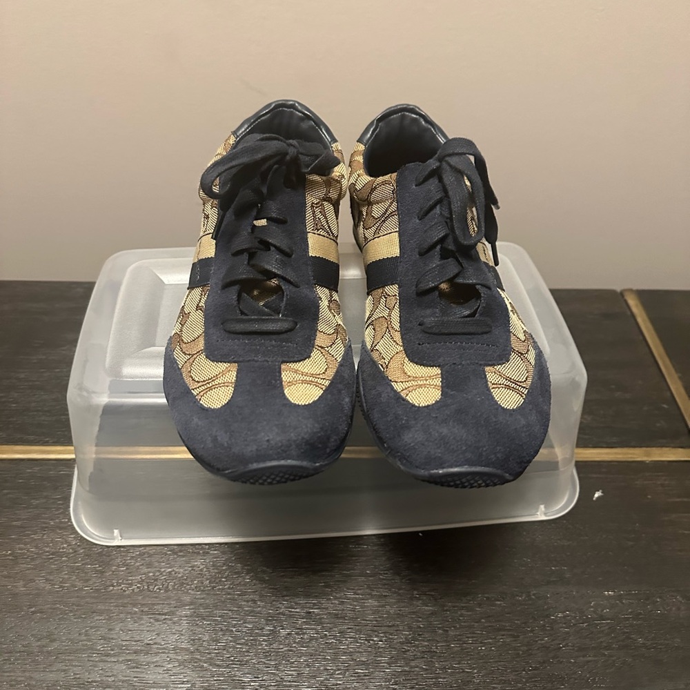 Coach Navy and Beige Sneakers